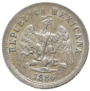 obverse: MESSICO. 10 centavos 1886. qFDC