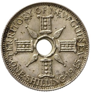 reverse: NUOVA GUINEA. Giorgio VI. Shilling 1945. KM8. qFDC