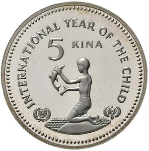 reverse: PAPUA NUOVA GUINEA. 5 Kina 1981 