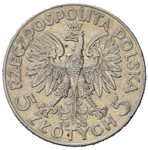 obverse: POLONIA. 5 Zlotych 1933 (W). Ag. Y21. qSPL