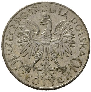 obverse: POLONIA. 10 Zlotych 1933. Ag. Y#22. BB+