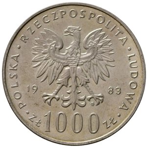 obverse: POLONIA. 1000 Zlotych 1983 MW 
