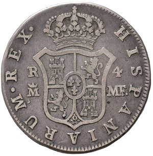reverse: SPAGNA. Carlo IV. 4 Reales 1796 MF. Madrid. Ag. KM 431.1. MB+
