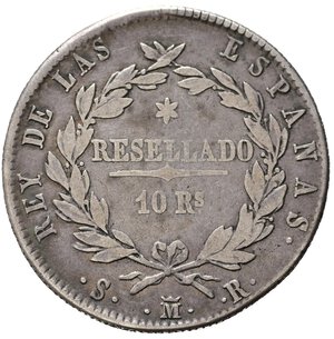 reverse: SPAGNA. Ferdinando VII. 10 Reales 1821. KM 560.2. Ag. MB