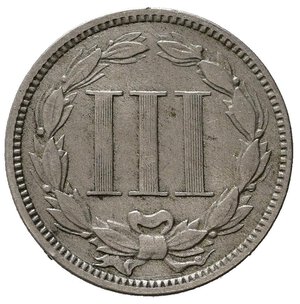 reverse: STATI UNITI. 3 Cents 1869. KM95. Ni. BB