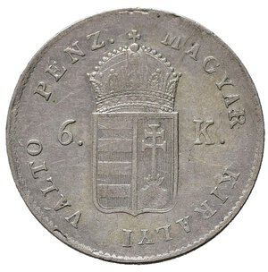 obverse: UNGHERIA. Franz Joseph I. 6 Krajczar 1849 NB. Ag. KM435. BB