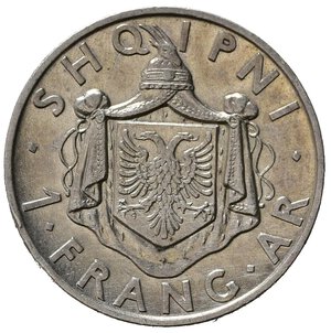 reverse: ALBANIA. Zog I. Frang Ar 1937. Ag. qSPL