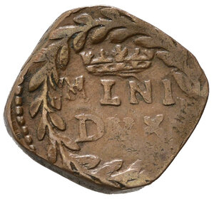 reverse: MILANO. Carlo II (1676-1700). Quattrino Cu (2,55 g). MIR 392/1. BB+