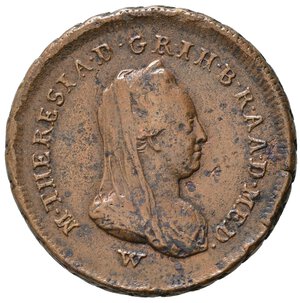 obverse: MILANO. Maria Teresa d Asburgo (1740-1780). 1 soldo 1779 W. Vienna.  Cu (7,86 g - 24,7 mm). MIR 440/4. Raro. BB