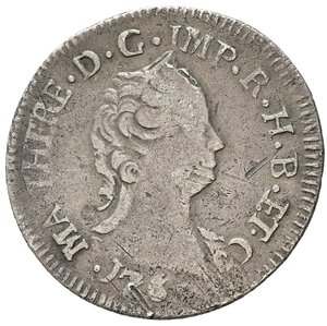 obverse: MILANO. Maria Teresa d Asburgo (1740-1780). Da 20 soldi 1762. Ag (3,59 g). MIR 424/1. Rara. MB