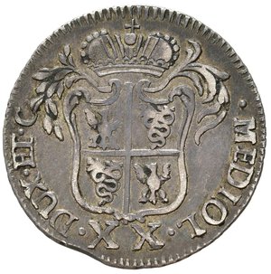 reverse: MILANO. Maria Teresa d Asburgo (1740-1780). Da 20 soldi 1762. Ag (3,71 g). MIR 424/1. Rara. BB