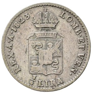 reverse: MILANO. Francesco I d Asburgo - Lorena (1815-1835). 1/4 di lira 1823 M. Ag. MIR 508/2. NC. MB