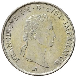 obverse: MILANO. Francesco I d Asburgo - Lorena (1815-1835). 20 kreuzer 1832 M. Ag. Gig. 117. segni di vecchia pulizia nei campi. SPL+