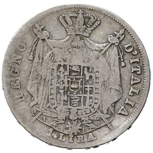 reverse: MILANO. Napoleone I re d Italia (1805-1814). 1 Lira 1810 M. Ag (4,72 g). MB