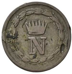 obverse: MILANO. Napoleone I re d Italia (1805-1814). 10 centesimi 1810 M. Mi (1,90 g). Contorno liscio, sigla di zecca N (M coniata male). Gig.199. BB