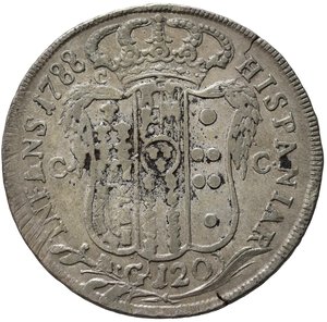 reverse: NAPOLI. Ferdinando IV di Borbone (1759-1816). Piastra da 120 grana 1788. Ag. qBB