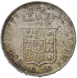 reverse: NAPOLI. Ferdinando II di Borbone (1830-1859). Piastra da 120 grana 1854. Ag. Magliocca 564. SPL