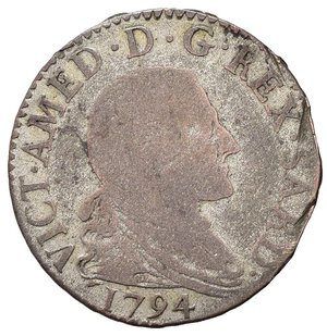 obverse: Savoia. Vittorio Amedeo III (1773-1796). 10 soldi 1794. Mi. MB