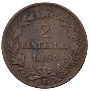 reverse: Regno d Italia. Umberto I. 2 centesimi 1895. Cu. MB+
