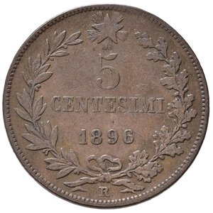 reverse: Regno d Italia. Umberto I (1878-1900). 5 centesimi 1895 Roma. MB/BB