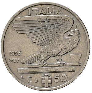 reverse: Vittorio Emanuele III (1900-1943). 50 centesimi 1936 