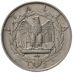 reverse: Regno d Italia. Vittorio Emanuele III (1900-1943). 2 lire 1936 