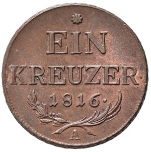reverse: AUSTRIA. 1 Kreuzer 1816 A. Cu. KM#2113. SPL+