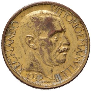 obverse: Regno d Italia. Vittorio Emanuele III (1900-1943). Esposizione di Milano 1928. Buono da 2 lire. Cu dorato. Gigante 1. qSPL