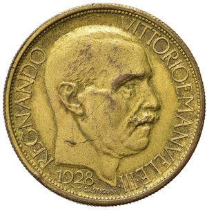 obverse: Vittorio Emanuele III (1900-1943). Esposizione di Milano 1928. Buono da 2 lire. Cu dorato. Gigante 1. qSPL