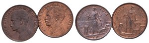 obverse: Regno d Italia. Vittorio Emanuele III. Lotto di 2 monete in alta conservazione. Cu. 1 centesimo 1914 e 1 centesimo 1915. qFDC-FDC