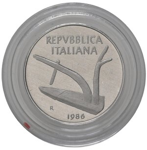 obverse: Repubblica Italiana. 10 lire 1986. Proof