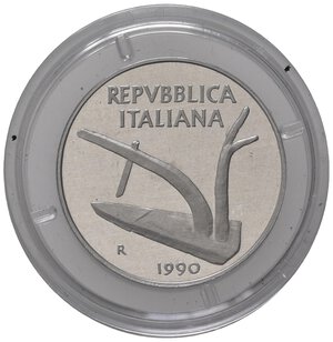 obverse: Repubblica Italiana. 10 lire 1990. Proof