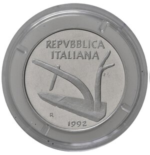 obverse: Repubblica Italiana. 10 lire 1992. Proof