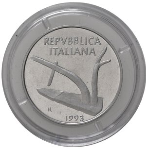 obverse: Repubblica Italiana. 10 lire 1993. Proof