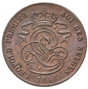obverse: BELGIO. Leopoldo I. 2 centimes 1846. KM#4.2. FDC