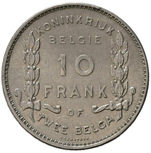 reverse: BELGIO. 10 Francs 1930. Km 100. Ni. BB