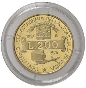 reverse: Repubblica Italiana. 200 lire 1996. Proof