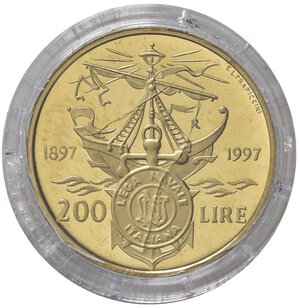 reverse: Repubblica Italiana. 200 lire 1997. Proof