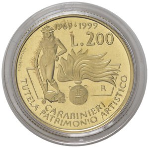 reverse: Repubblica Italiana. 200 lire 1999. Proof