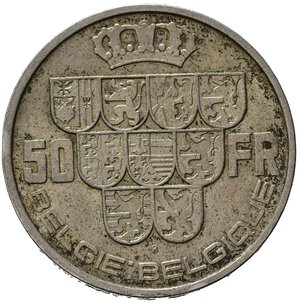 reverse: BELGIO. 50 Francs 1939. Ag. BB