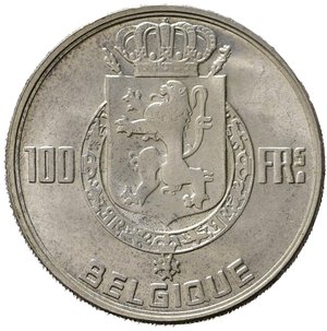 obverse: BELGIO. 100 Francs 1954. Ag. qFDC