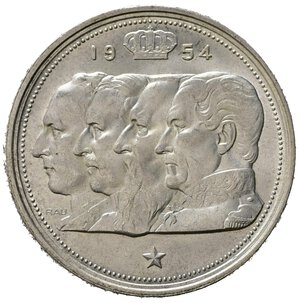 reverse: BELGIO. 100 Francs 1954. Ag. qFDC