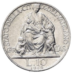 reverse: VATICANO. Pio XII. 10 lire 1949. SPL+