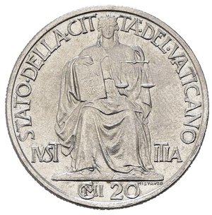 obverse: VATICANO. Pio XII. 20 centesimi 1942. FDC