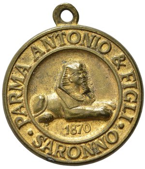 obverse: SARONNO. Parma Antonio & Figli 1870. Medaglietta uniface. AE 6,86 g). SPL