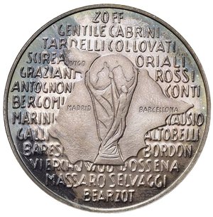 obverse: Medaglie Italiane. Medaglia IPZS Mondiali Spagna 1982 - Italia Campione del mondo. Ag (17,5 g). Proof