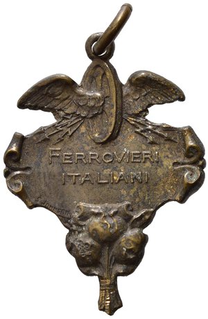 obverse: Medaglie Italiane. Medaglia Previdenza Mutuo Soccorso - Ferrovieri Italiani. AE (5,49 g). Coniazione Johnson. SPL