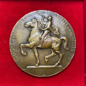 obverse: BELGIO. Medaglia Esposizione Universale di Bruxelles 1910. AE dorato (127 g - 70,5 mm). SPL