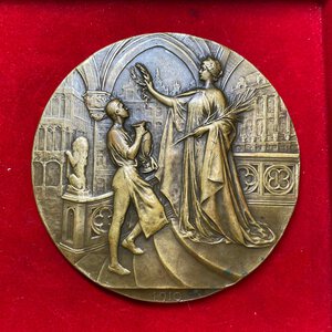 reverse: BELGIO. Medaglia Esposizione Universale di Bruxelles 1910. AE dorato (127 g - 70,5 mm). SPL