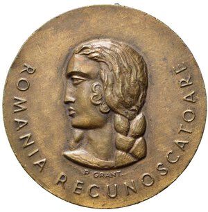 obverse: Medaglie Mondiali. Romania. Medaglia 1941. AE (14,66 g - 31,7 mm). Appiccagnolo rimosso. SPL